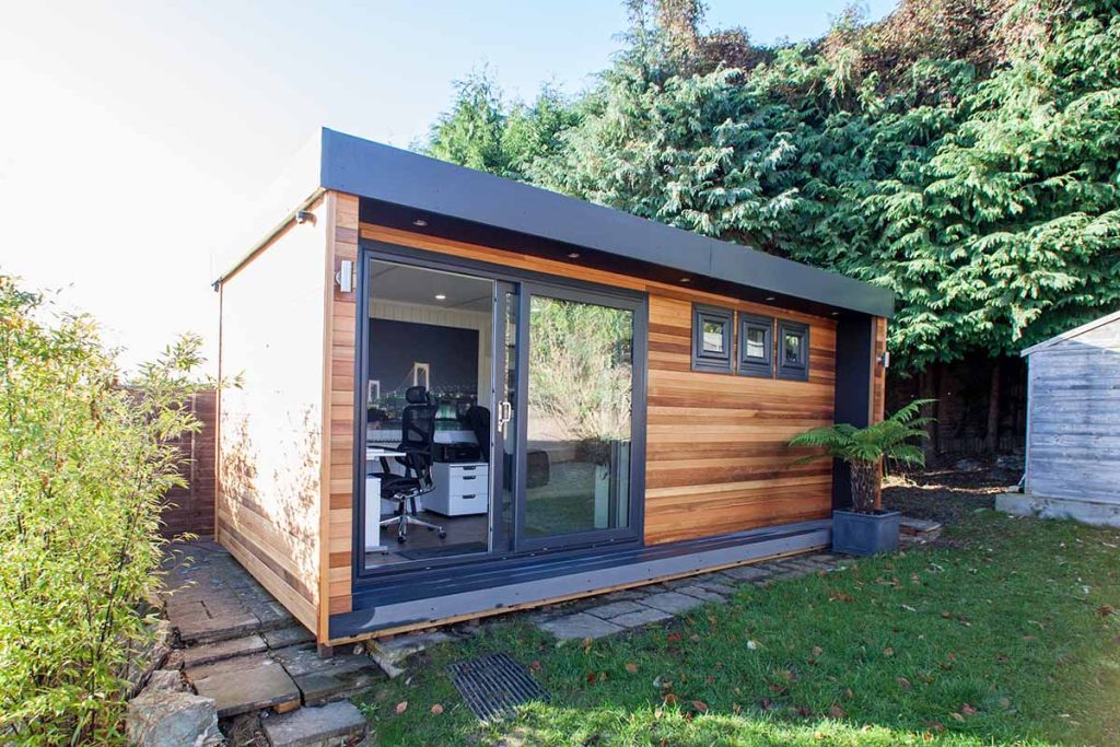 home office in garden setting