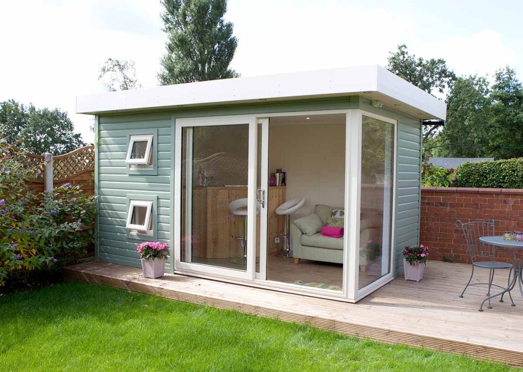 garden room with green finish
