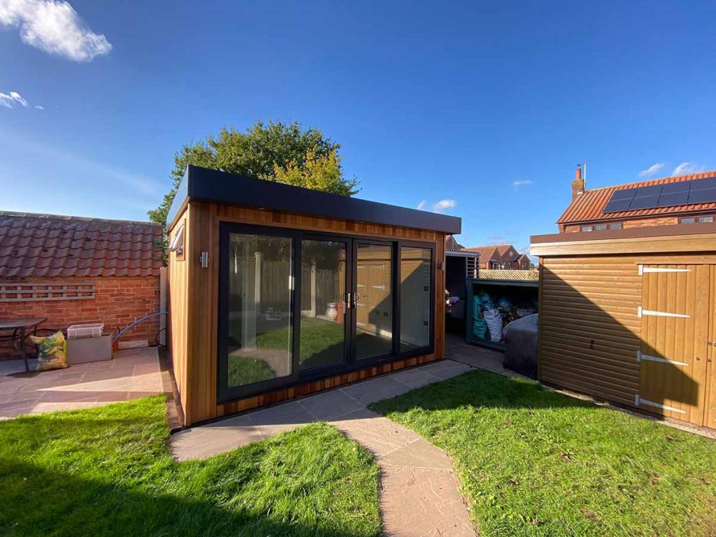 garden room exterior shot in garden