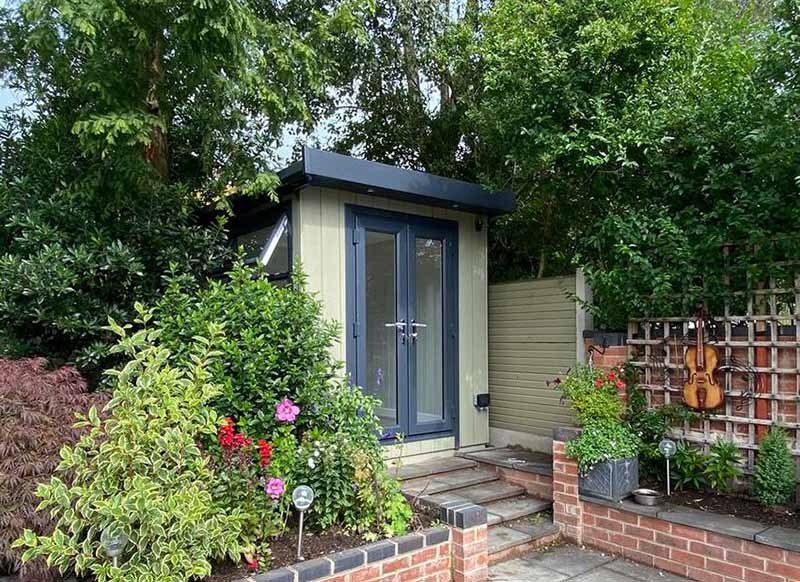 small garden room on patio